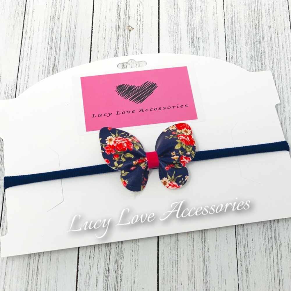 Handmade butterfly 3.00” x 2.25” headband